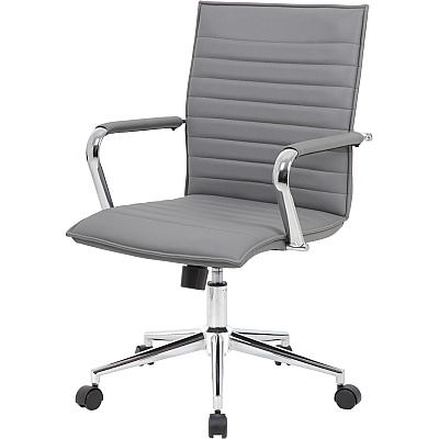 BOSS Grey Vinyl Hospitality Chair (B9533CGY)