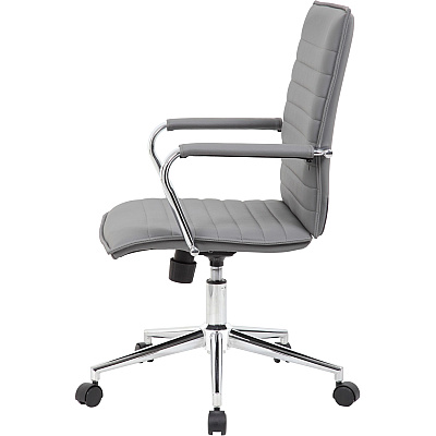 BOSS Grey Vinyl Hospitality Chair (B9533CGY)