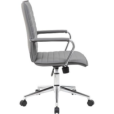 BOSS Grey Vinyl Hospitality Chair (B9533CGY)