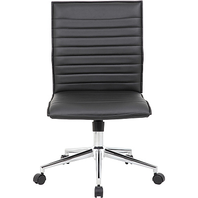 BOSS Black Vinyl Armless Hospitality Chair (B9534CBK)