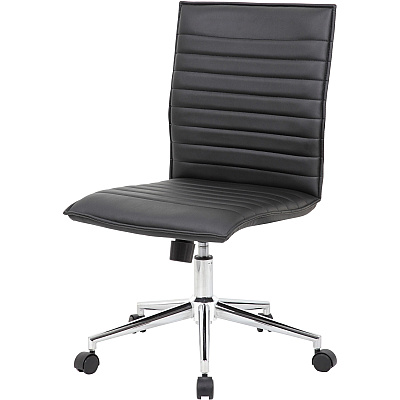 BOSS Black Vinyl Armless Hospitality Chair (B9534CBK)