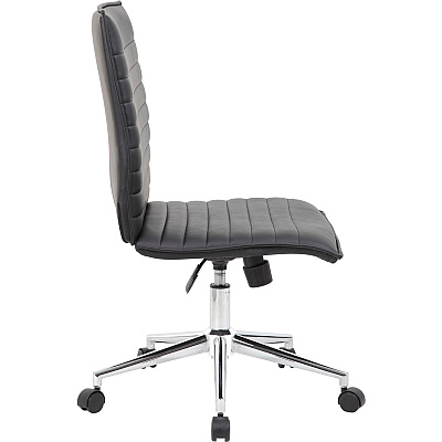 BOSS Black Vinyl Armless Hospitality Chair (B9534CBK)