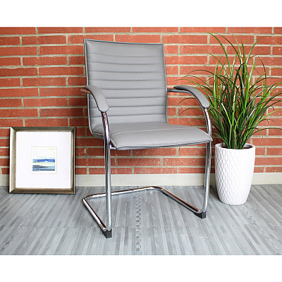 BOSS Chrome Frame Vinyl Side Chairs (B9536GY2)