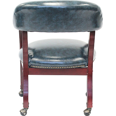 BOSS Captain's Chair In Blue Vinyl with Casters (B9545BE)