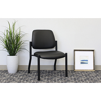 BOSS Antimicrobial Armless Guest Chair, 300 lb. Weight Capacity (B9595AMBK)