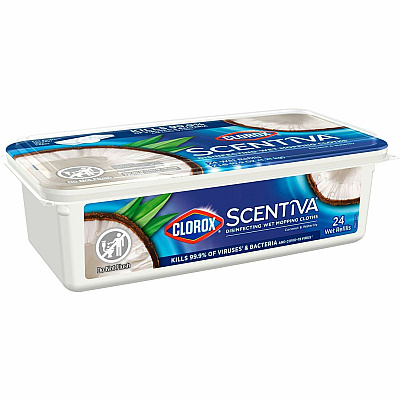 Clorox Scentiva Disinfecting Wet Mopping Cloth Refills - Coconut & Water Lily (CLO32034CT)