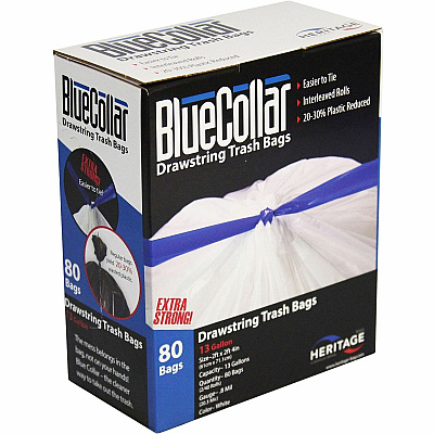 BlueCollar 13-gallon Drawstring Trash Bags (HERN4828EWRC1CT)