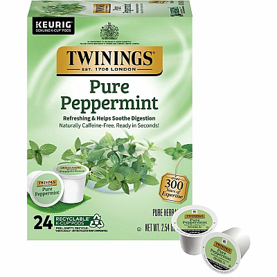 TWININGS Pure Peppermint Herbal Tea K-Cup (TWG08760)