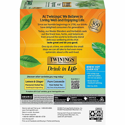 TWININGS Pure Peppermint Herbal Tea K-Cup (TWG08760)