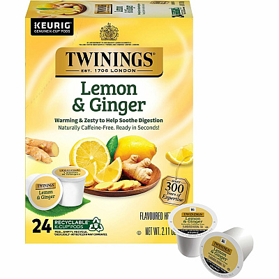 TWININGS Lemon & Ginger Herbal Tea K-Cup (TWG11019)