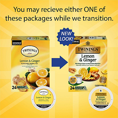 TWININGS Lemon & Ginger Herbal Tea K-Cup (TWG11019)