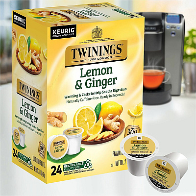 TWININGS Lemon & Ginger Herbal Tea K-Cup (TWG11019)