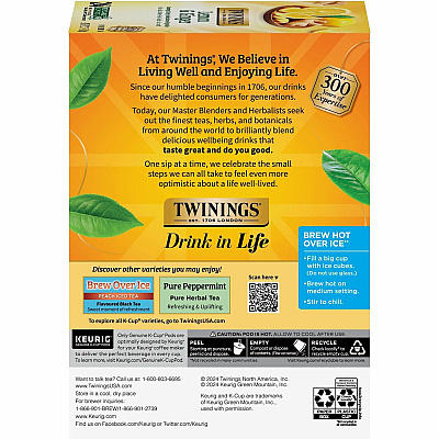 TWININGS Lemon & Ginger Herbal Tea K-Cup (TWG11019)