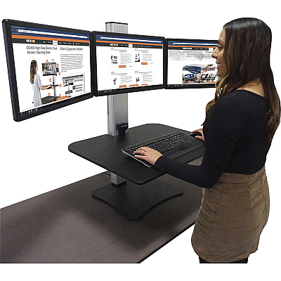 Victor High Rise Electric Triple Monitor Standing Desk (VCTDC475)