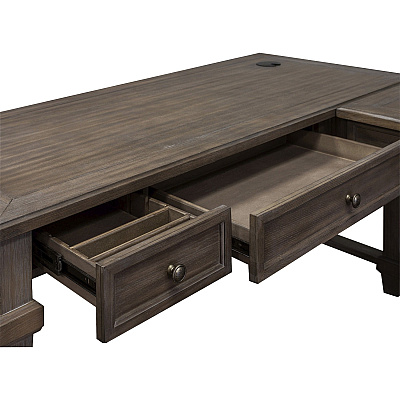 Martin Carson Open L Desk with Open Right Return, Power with AC and USB (IMCA386RRR)