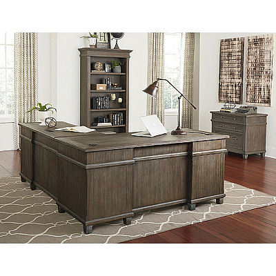Martin Carson L Desk with Right Return, Pencil, Utility and File Drawers (IMCA684RRR)