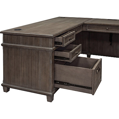 Martin Carson L Desk with Right Return, Pencil, Utility and File Drawers (IMCA684RRR)