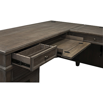 Martin Carson L Desk with Right Return, Pencil, Utility and File Drawers (IMCA684RRR)