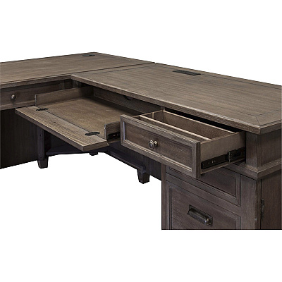 Martin Carson L Desk with Right Return, Pencil, Utility and File Drawers (IMCA684RRR)