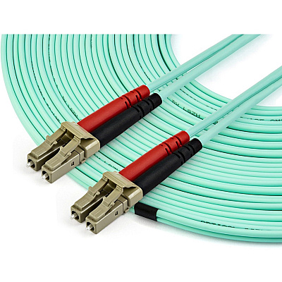 StarTech 15m (50ft) Lc/upc To Lc/upc Om4 Multimode Fiber Optic Cable, 50/125Âµm Lommf/vcsel Zipcord Fiber, 100g, Low Insertion Loss - Lszh Fiber Jumper Cord (450FBLCLC15)