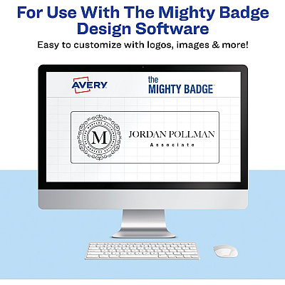 The Mighty Badge Professional Reusable Name Badge System Replacement Pack (AVE71202)