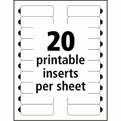 The Mighty Badge The Mighty Badge Printable Insert Sheets, 100 Clear Inserts, Inkjet (AVE71209)