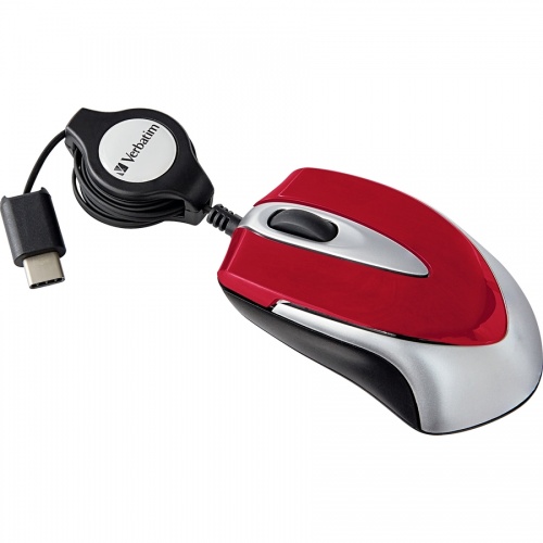 Verbatim USB-C Mini Optical Travel Mouse-Red (70236)