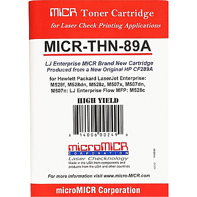 microMICR MICR Toner Cartridge - Alternative for HP 89A (MCMMICRTHN89A)
