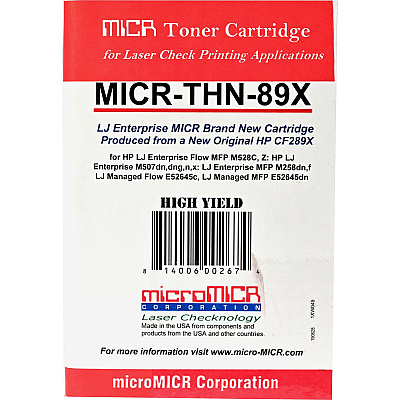 microMICR MICR Toner Cartridge - Alternative for HP 89X (MCMMICRTHN89X)