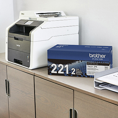 Brother TN221 Original Standard Yield Laser Toner Cartridge - Twin-pack - Black - 2 / Box (TN2212PK)