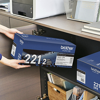 Brother TN221 Original Standard Yield Laser Toner Cartridge - Twin-pack - Black - 2 / Box (TN2212PK)