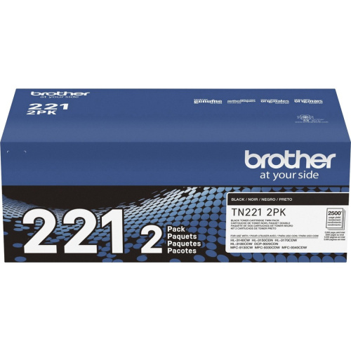 Brother TN221 Original Toner Cartridge - Twin-pack - Black (TN2212PK)