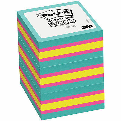 Post-it Super Sticky Notes Cube (MMM2027SSAFG3PK)