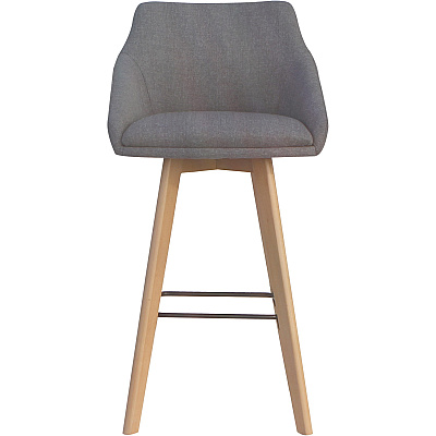Lorell Gray Flannel Mid-Century Modern Guest Stools (LLR68561)
