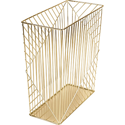 U Brands Metal Wastebasket, Vena Collection, 6 Gallon Capacity, Gold (3232U02-06)