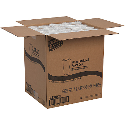 Dixie PerfecTouch 20 oz Insulated Paper Hot Coffee Cups by GP Pro (DXE5320CD)