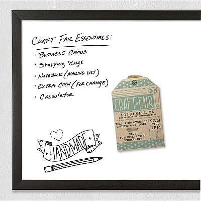 U Brands Magnetic Dry Erase Board, 23 x 35 Inches, Black Wood Frame (311U00-01)