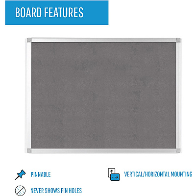 Bi-silque Ayda Fabric 36"W Bulletin Board (BVCFA05429214)