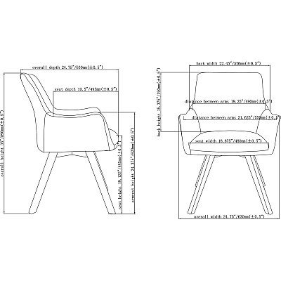 Lorell Mid-century Modern Flannel Guest Chair (LLR68560)