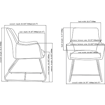 Lorell Mid-century Modern Flannel Guest Chair (LLR68562)