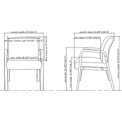 Lorell Flannel-Upholstered Guest Chair (LLR68559)