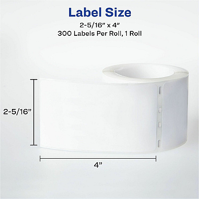 Avery Thermal Roll Labels 2-5/16"x4" , 300 White Shipping Labels (4190) (AVE04190)