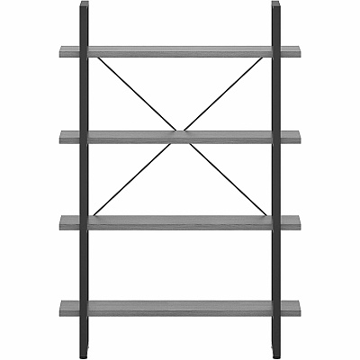 Lorell SOHO Rustic Metal Frame Bookcase (LLR97620)