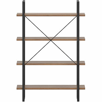 Lorell SOHO Rustic Metal Frame Bookcase (LLR97619)