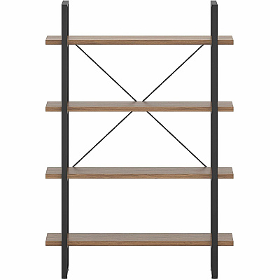 Lorell SOHO Rustic Metal Frame Bookcase (LLR97619)