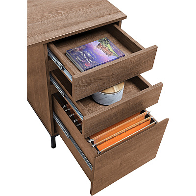 Lorell SOHO Desk with Side Drawers (LLR97615)