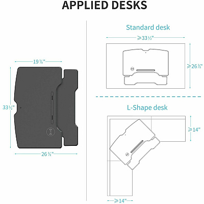 Lorell Electric Desk Riser with Wireless Device Charging (LLR99530)