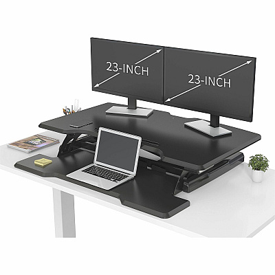 Lorell Electric Desk Riser with Wireless Device Charging (LLR99530)