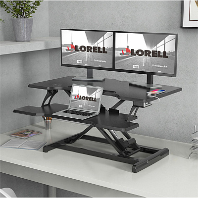Lorell Electric Desk Riser with Wireless Device Charging (LLR99530)