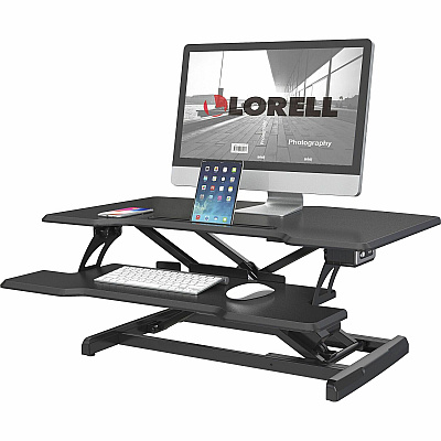 Lorell Electric Desk Riser with Wireless Device Charging (LLR99530)